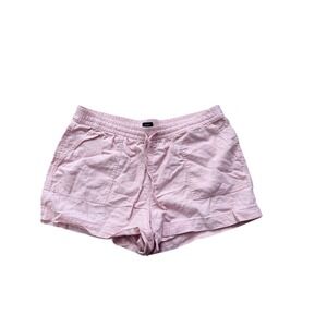 J Crew Pink Linen Blend Drawstring Waist Shorts Size M Coastal Preppy Summer